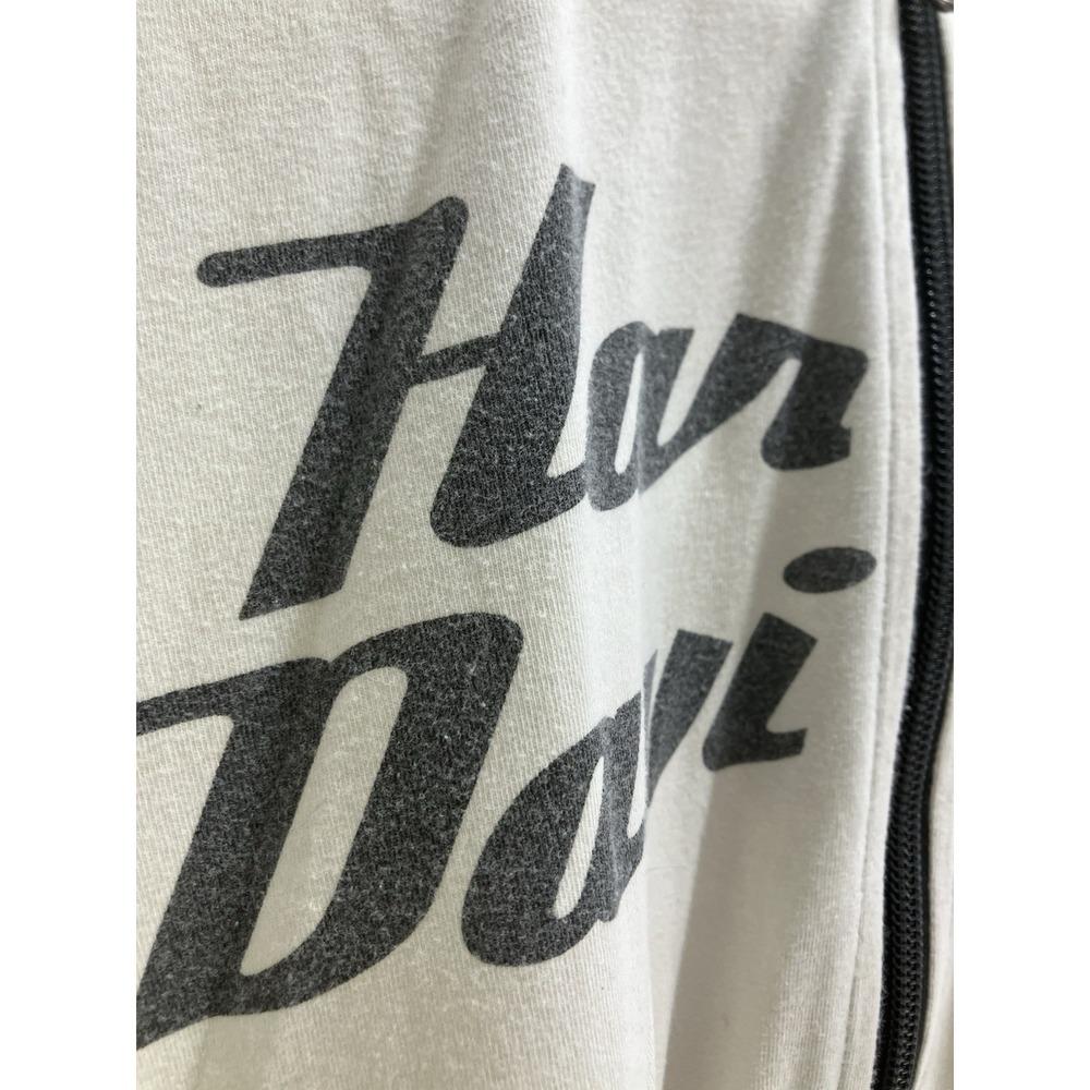 Harley Davidson Womens 1W White Black Logo Print Quarter‎ Zip Hoodie - Picture 3 of 12